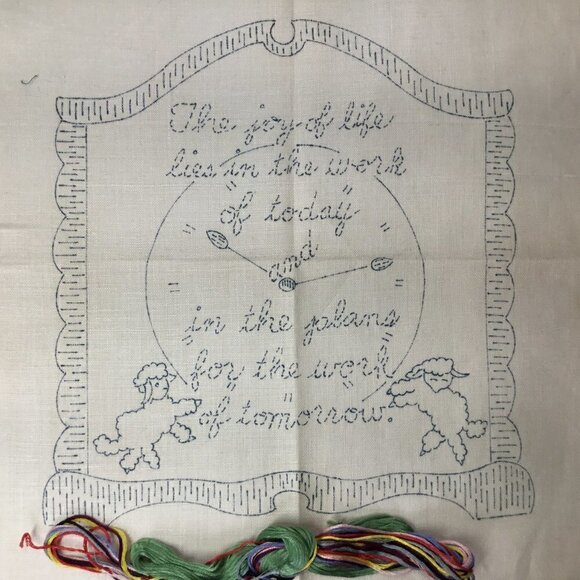 Home Needlecraft Creations Vtg Stamped Linen Embroidery Kit 'Joy of Life' Better - Picture 6 of 6